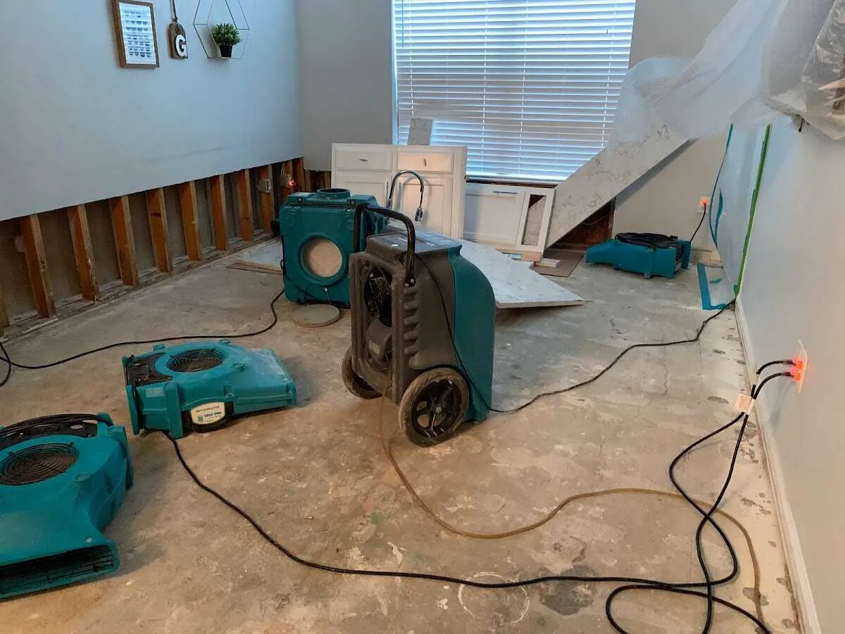 Dehumidifier in flood-cut room for Water Extraction & Removal in Miami Springs